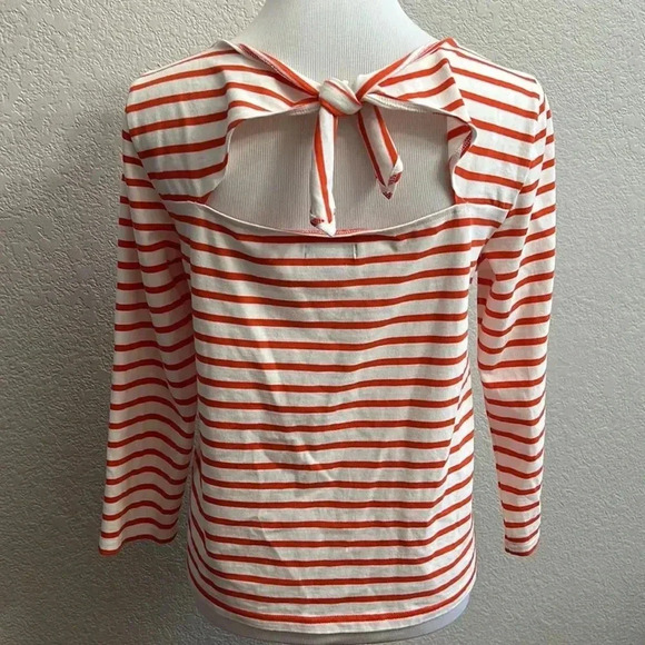 J. Crew Red Stripes Knot Back Shirt - Picture 2 of 5